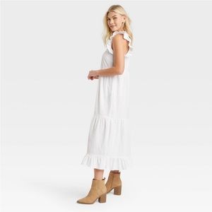 Flutter sleeveless tiered dress- Universal Thread- XXL white